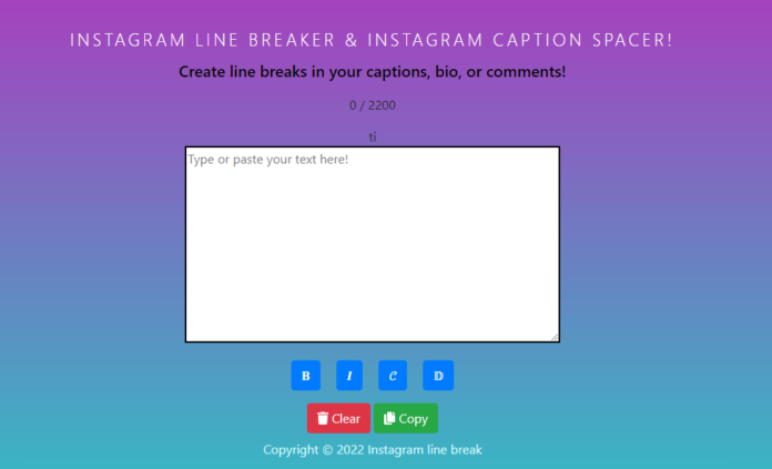 Instagram Line Breaker Tool